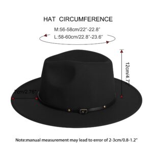 SAJUZEN Womens & Mens Fedora Hats, Wide Brim Fedora Hats for Women Men