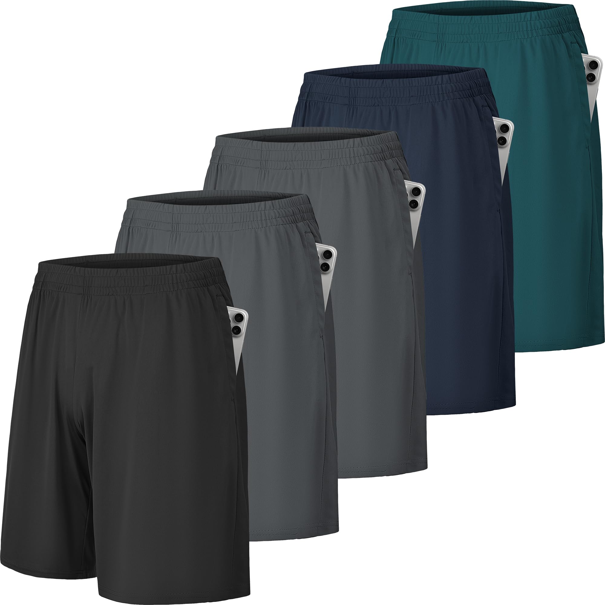 CE' CERDR Mens Athletic Workout Shorts with Pockets and Elastic Waistband Quick Dry Activewear