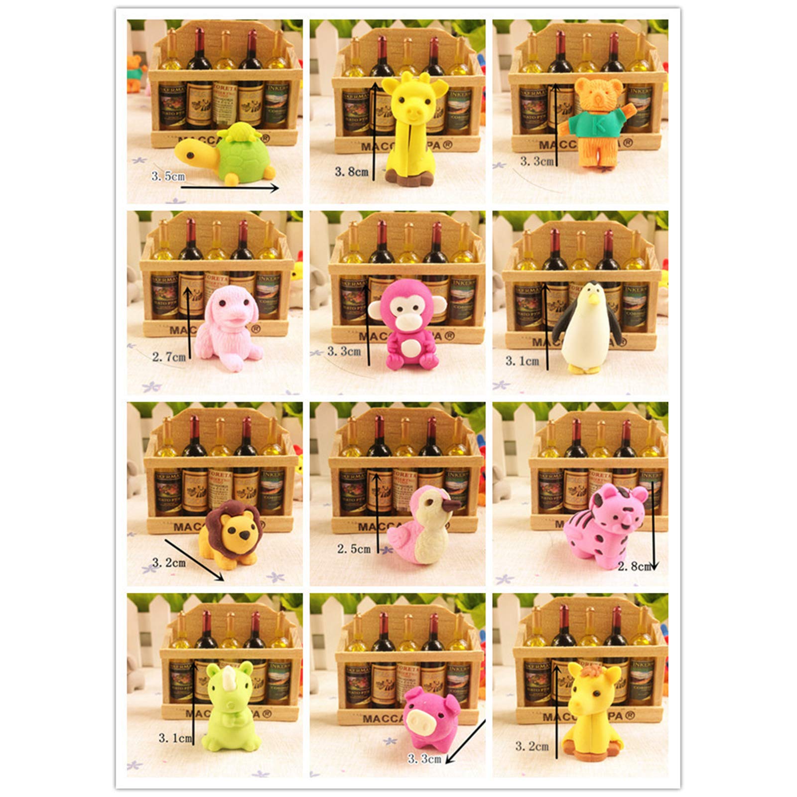 Animal Erasers Desk Pet 40 Pack 3D Animal Erasers for Kids Cute Fun Puzzle Erasers for Students School Supplies Prize Gifts Party Favors