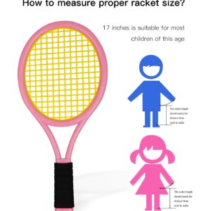 Crefotu Kid Tennis Racket Set for Toddler,Children,Sponge Handle, Includes 6 Badminton, 1 Tennis Ball, Bag and 2 Balls - Increase Children's Sports,Improve Tennis Skills