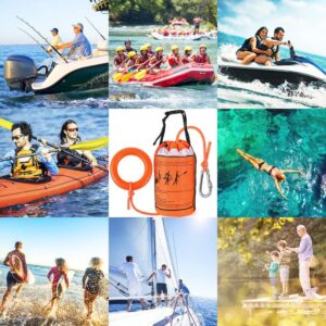 AnKun Water Rescue Throw Bag with 70FT Length of Rope in 3/10In Tensile Strength Rated to 1844lbs, Emergency Rescue Rope for Kayaking, Boating, Fishing, Rafting, High Visibility Safety Equipment