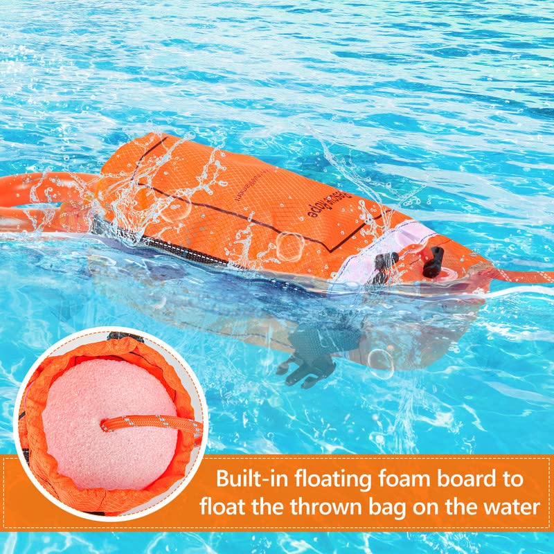 AnKun Water Rescue Throw Bag with 70FT Length of Rope in 3/10In Tensile Strength Rated to 1844lbs, Emergency Rescue Rope for Kayaking, Boating, Fishing, Rafting, High Visibility Safety Equipment