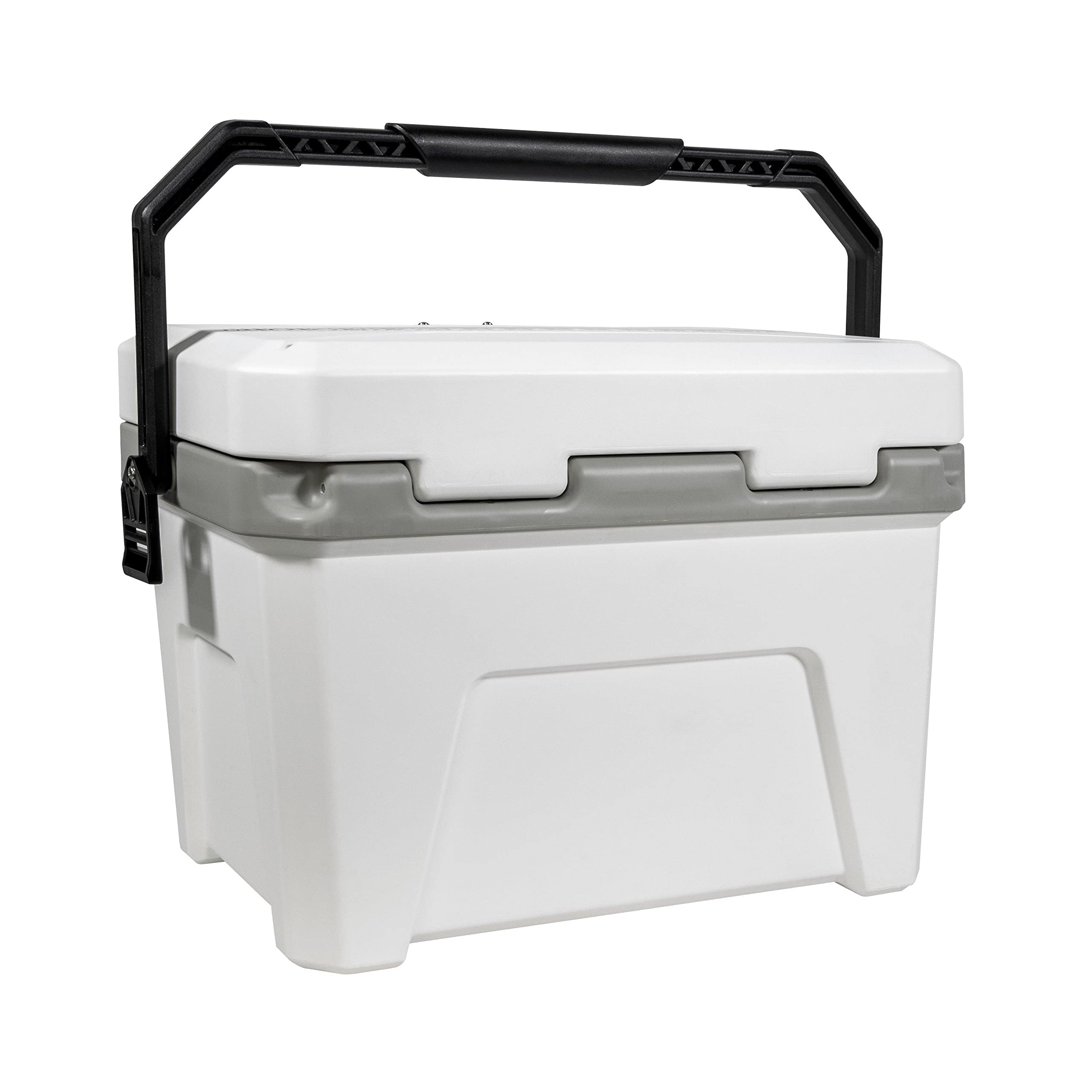 Plano Frost 21-Quart Hard Cooler, Includes Dry Basket, Small, White and Black, Durable, Insulated Ice Chest for Camping, Fishing, and Tailgating