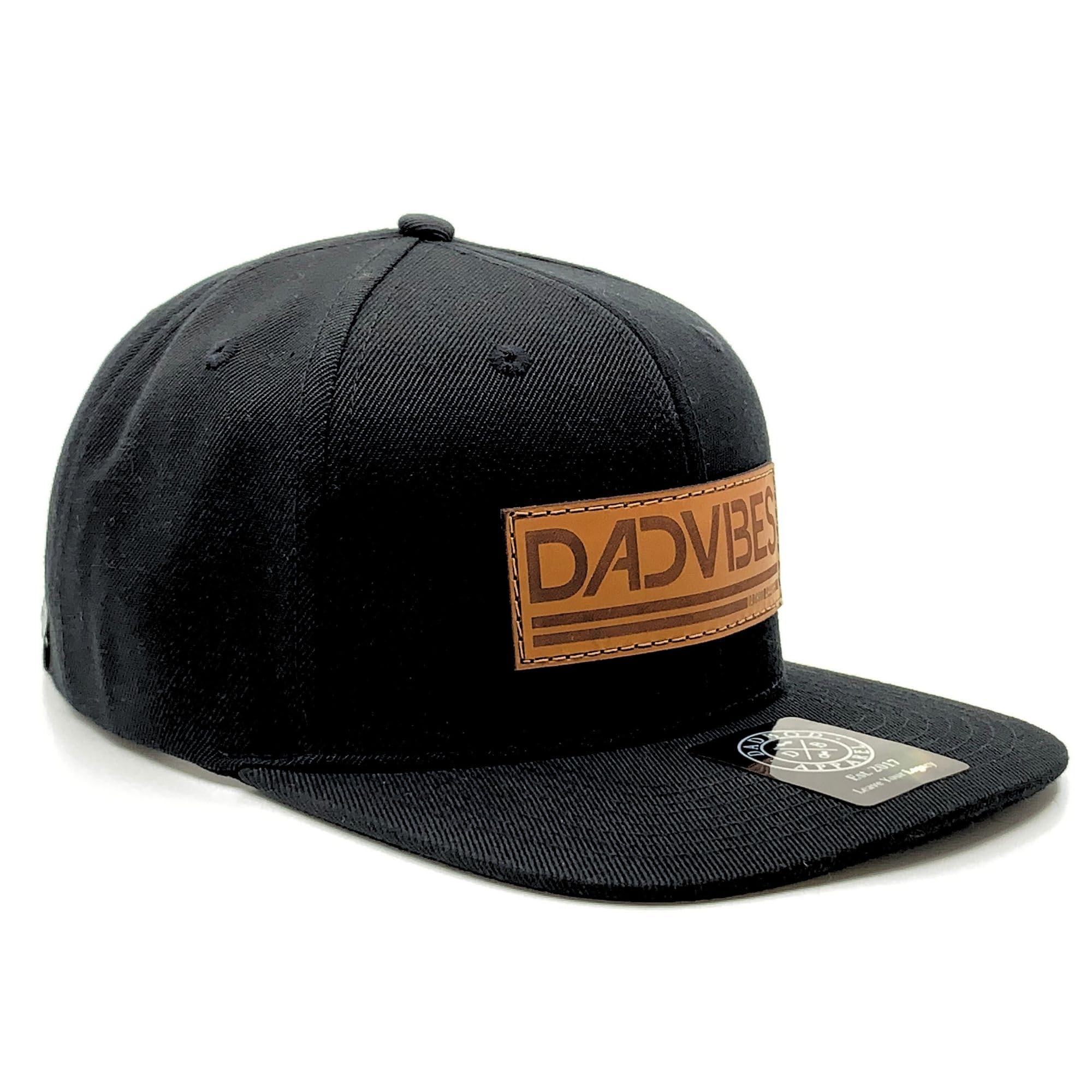 DadBod Apparel DB DadVibes Dad Hat (Black) Snapback Baseball Cap Mens Leather Patch Happy Trucker Hats for Girl Dads