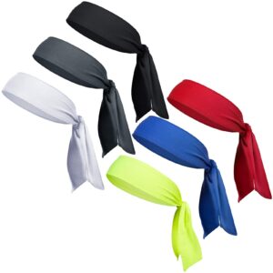 6 pack head tie headbands for men,athletic sweatbands for men women(multicolor)