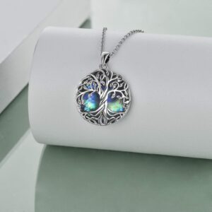 WINNICACA Tree of Life Necklace Sterling Silver Celtic Necklaces for Women Abalone Jewelry Abalone Shell Tree of Life Pendant Celtic Jewelry for Women Birthday Gifts for Mom