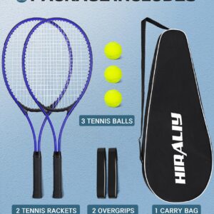 HIRALIY Adult Recreational 2 Players Tennis Rackets,27 Inch Super Lightweight Racquets for Student Training and Beginners, Racket Set Outdoor Games