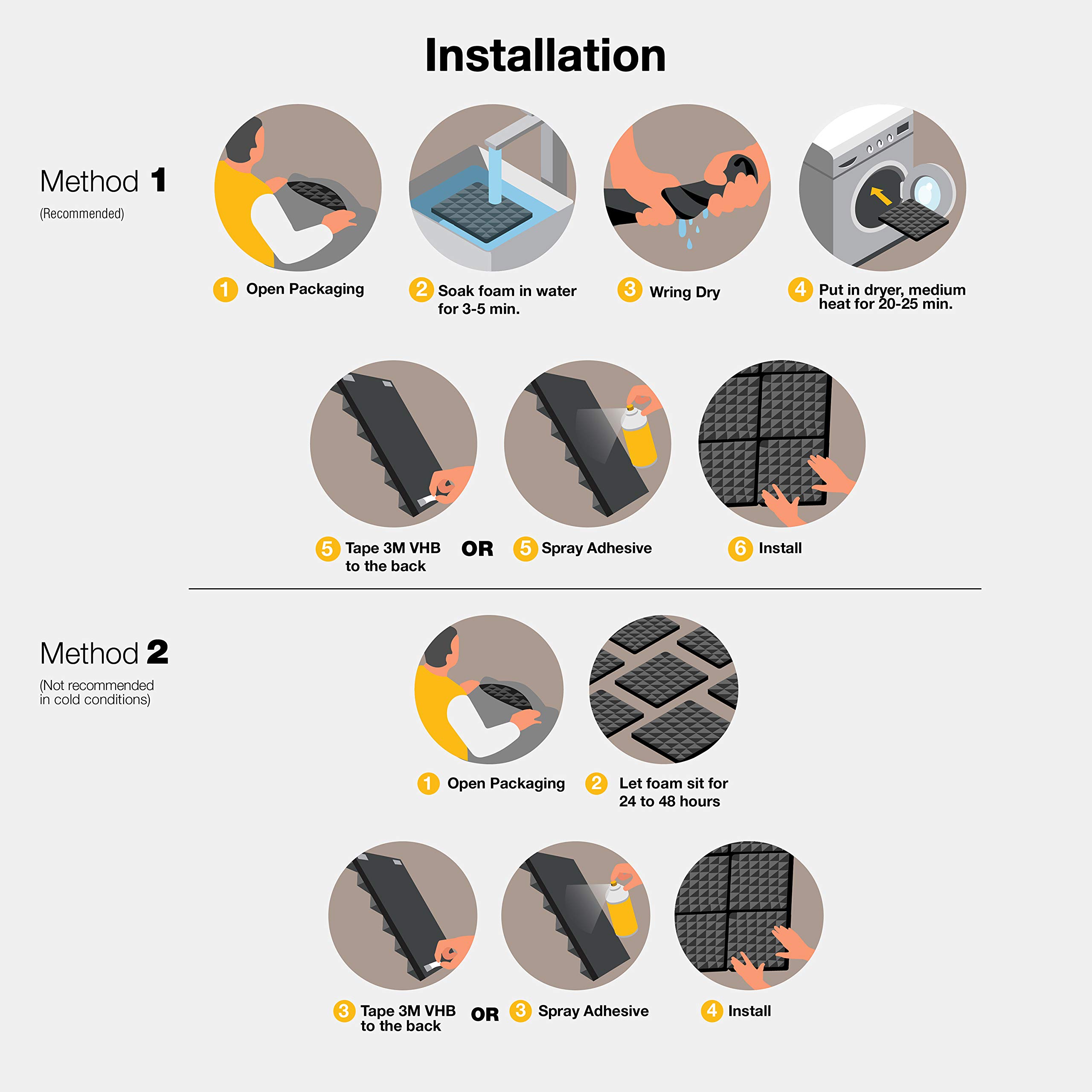 Fstop Labs Acoustic Foam Panels, 1" X 12" X 12" Mushroom Studio Wedge Tiles, Sound Panels Sound Proof Foam Panels Sound Proofing Padding For Wall