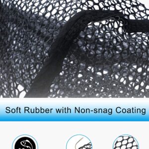 Facikono Fly Fishing Net Trout Net Kayak Fishing Net Freshwater Trout Fishing Landing Net Rubber Mesh for Catch and Release