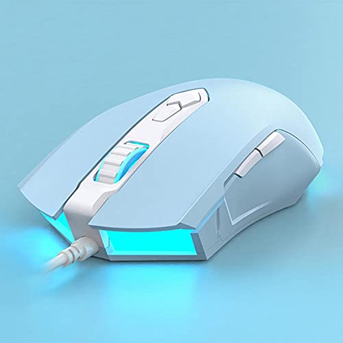 FELICON RGB Lightweight Gaming Mouse, Programmable 7 Buttons, Ergonomic LED Backlit USB Gamer Mice Computer Laptop PC,Compatible with Windows Mac OS Linux(Blue)