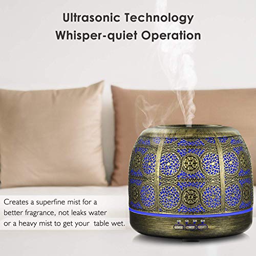 ARVIDSSON 500ml Essential Oil Diffusers for Large Room, Metal Diffusers for Essential Oils, Ultrasonic Aromatherapy Diffuser for Home Office, Gift for Women and Men