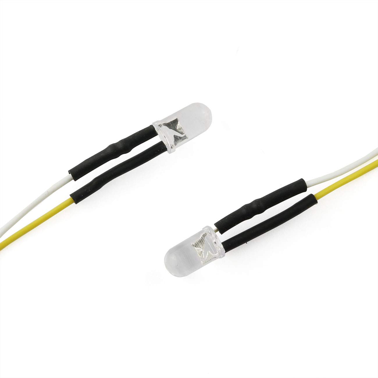 E-outstanding 30-Pack 20cm 5mm DC 12V Pre Wired LED Diodes Light Prewired Emitting Diodes for DIY Home Decoration, Warm White