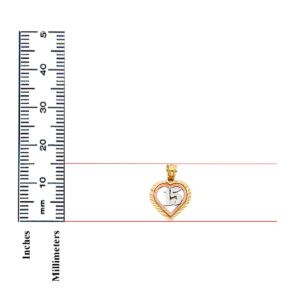 TGDJ 14K Tri Color Gold Sweet 15 Years Quinceanera Heart Charm Pendant with 1.5mm Valentino Chain | 14K Gold Necklace Chain with Pendant | Spring-Ring Clasp Pattern Unisex Real Gold Chain (16)