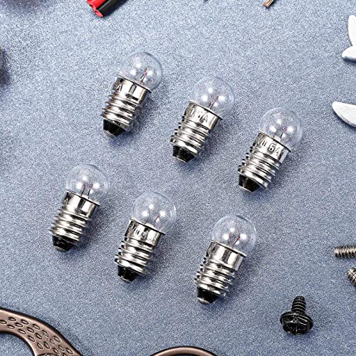 Honoson 20 Pieces E10 Miniature Screw Light Bulbs Replacement E10 Mini Bulb for Physical Electrical Experiment Screw Base Indicator Light Incandescent Bulb (3.8V, 0.3A)