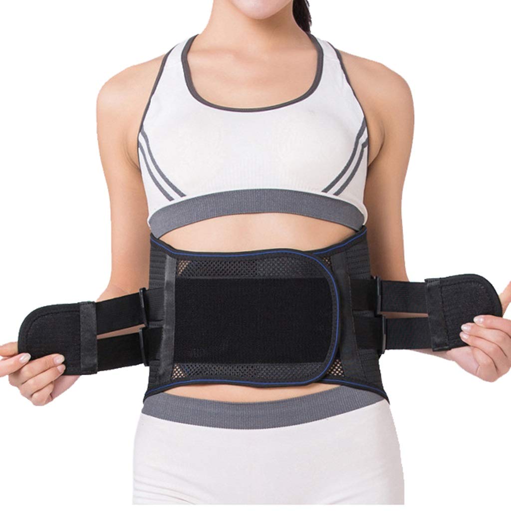 LSRRYD Back Brace Support for Lower Back Pain Lumbar Strong Support for Pain Relief and Injury Prevention Lower Back Brace Pain Relief (Color : Black, Size : Large)