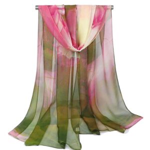 Acotavie 2 Pcs Scarfs for Women Lightweight Scarves Fashion Floral Print Shawls Holiday Gifts Scarf (A1)