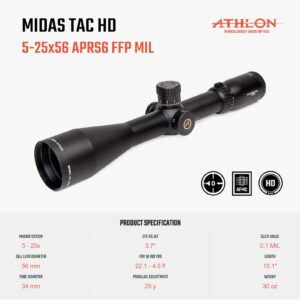 Athlon Optics Midas TAC 5-25x56 FFP APRS6 MIL