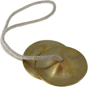 brass manjira instrument finger cymbal hand cymbal metal clapper -metal-manjira-manjeera -percussion-kirtan-pooja- hare krishna (4.5 inch)