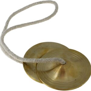 BRASS Manjira Instrument Finger cymbal Hand Cymbal Metal Clapper -METAL-MANJIRA-MANJEERA -PERCUSSION-KIRTAN-POOJA- HARE KRISHNA (4.5 INCH)