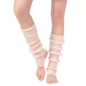 awocan ballet leg warmers for girls knitted stirrup leg warmers for women winter extra soft long leg warmers for yoga dance