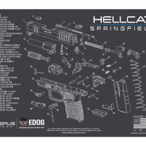 EDOG Range Warrior 27 Pc Gun Cleaning Kit - Compatible with Springfield Armory Hellcat - Schematic (Exploded View) Mat, Range Warrior Universal .22 9mm - .45 Kit & Tac Book Accessories Set