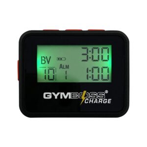 Gymboss Charge Interval Timer and Stopwatch & Watchstrap - Bundle (Black/Red)