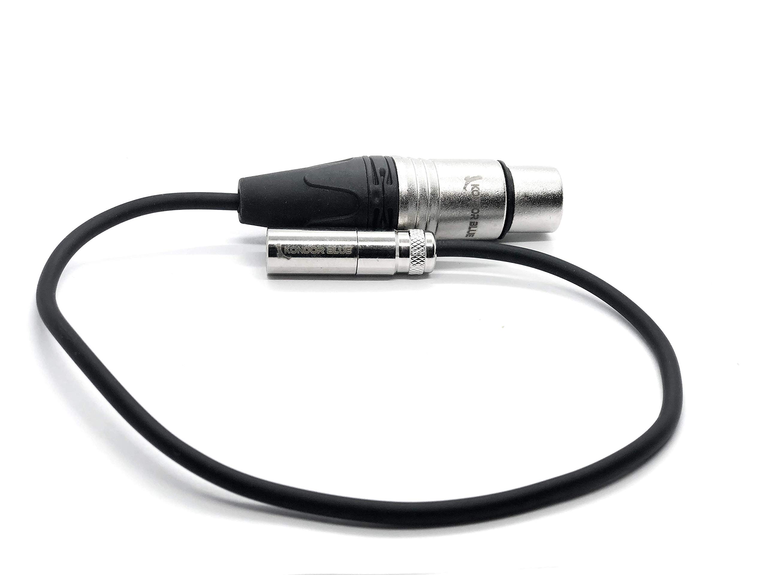 KONDOR BLUE XLR Cable for Set and Studio Audio Recording and Playback (16" Inch, TA4M Mini XLR to XLR, Black)