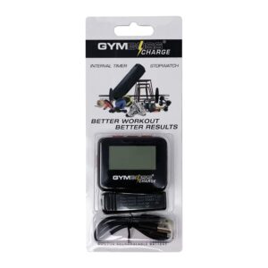 Gymboss Charge Interval Timer and Stopwatch & Watchstrap - Bundle (Black/Red)