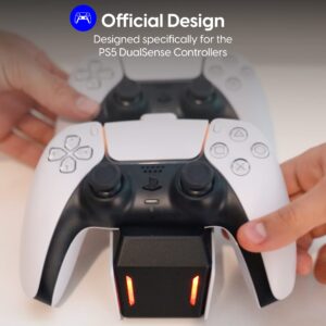 TALK WORKS PS5 Controller Charger Station for PlayStation 5 - Fast Charging Dock Stand with Dual Detachable USB C Adapters