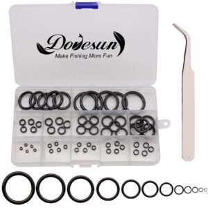 Dovesun Fishing Rod Repair Kit 60PCS Fishing Rod Guide Repair Kit Rod Ceramic Guides Ring 12 Mixed Sizes 60PCS