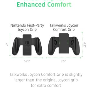 TALK WORKS 2-in-1 Dual Grip Joycon Charging Controller for Nintendo Switch - Comfort Grip Left/Right Joycons Charger Wireless Remote or Single Joy-Con Grip Option