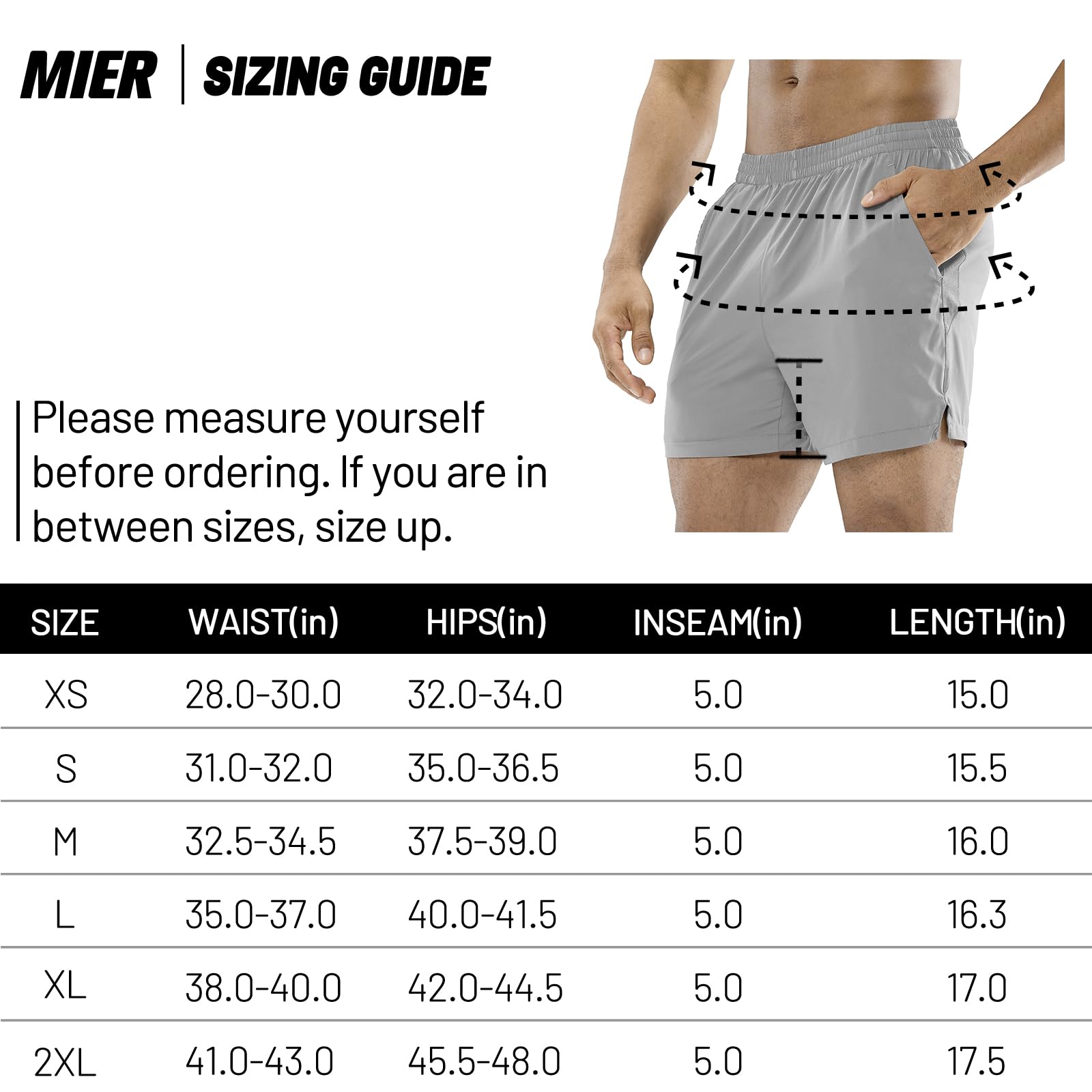 MIER Men's Workout Running Shorts Quick Dry Active 5 Inches Shorts with Pockets, Lightweight and Breathable, Light Grey, M