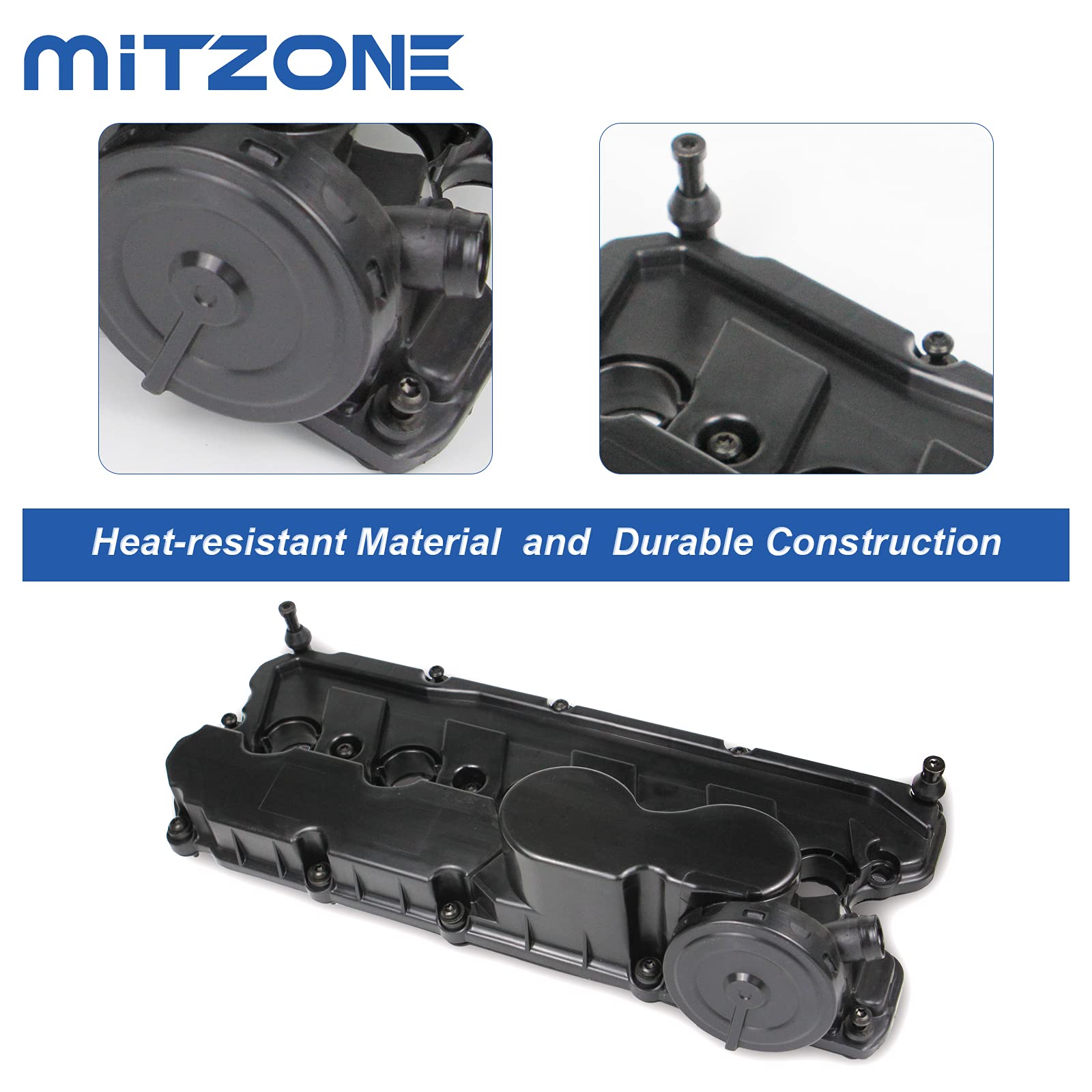 MITZONE Engine Valve Cover Compatible with 2006-2014 Volkswagen Jetta Beetle Golf Passat Rabbit SportWagen 2.5L 5 Cylinder Replace 07K-103-469-L 07K-103-469-F