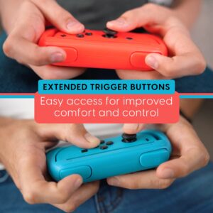 TALK WORKS Comfort Grips for Nintendo Switch Joy-Con - Secure Fit Gaming Controller Grips, Gamer Accessories for Joy-Con, Handheld Joystick Remote Control Holder Joy-Con Kit - Blue/Red Combo (2 Pack)