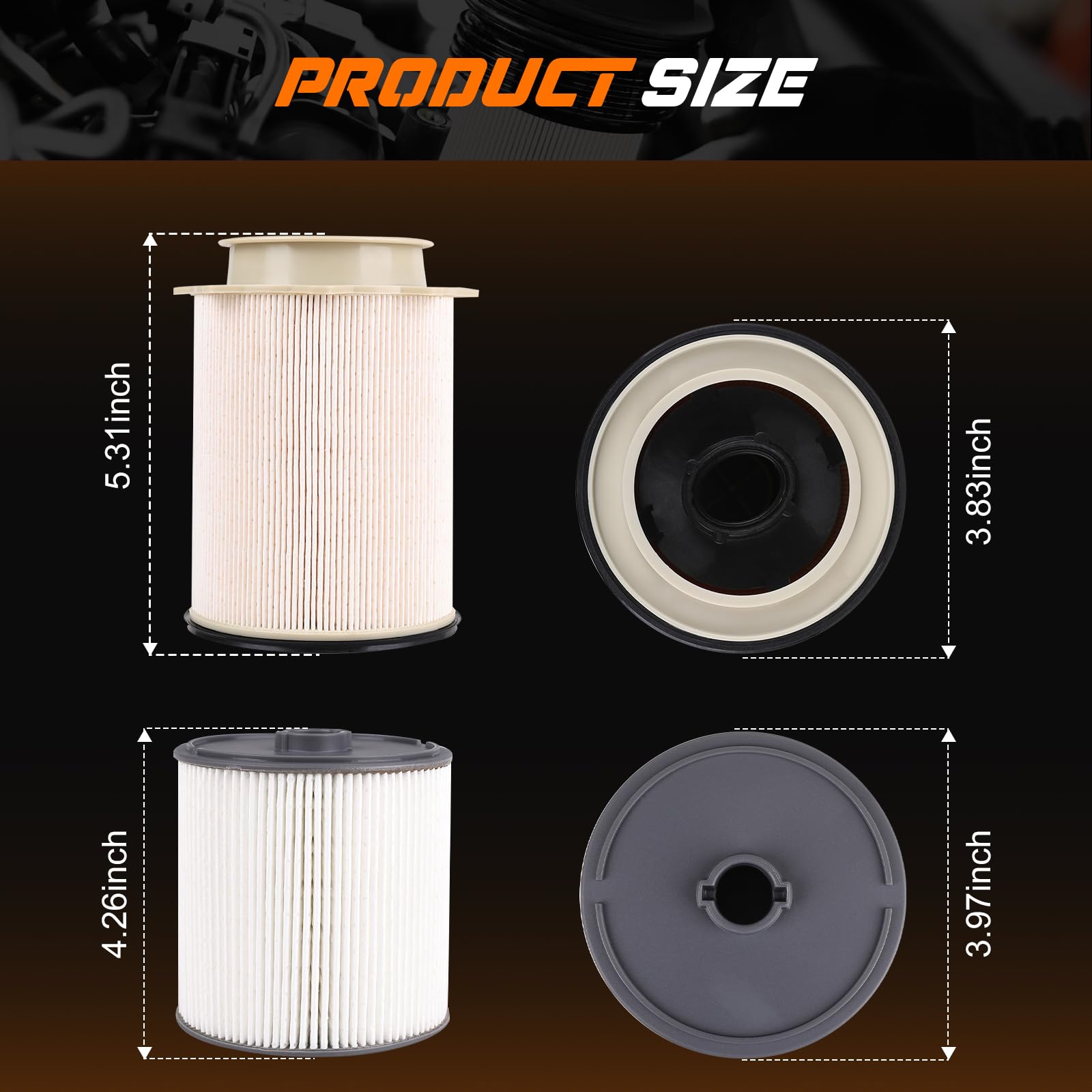 6.7L Cummins Fuel Filter Water Separator Set for 2019 2020 2021 2022 2023 2024 Dodge Ram 2500 3500 4500 5500 6.7 Cummins Diesel Turbo Engine Replaces 68157291AA, 68436631AA, 68065608AA, PF46152