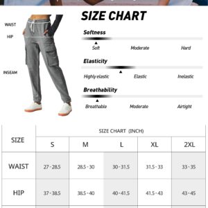 SPECIALMAGIC Women's Cargo Sweatpants Cotton Athletic Joggers 4 Pockets Sporty Pants Heather Grey Medium