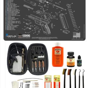 EDOG Range Warrior 27 Pc Gun Cleaning Kit - Compatible with Springfield Armory XD - Schematic (Exploded View) Mat, Range Warrior Universal .22 9mm - .45 Kit & Tac Book Accessories Set