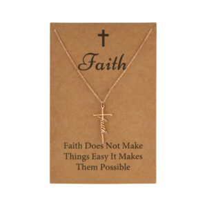 sannyra faith faith necklace rose gold plated faith pendant necklace religious personalized jewelry gift for women