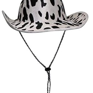 PrideAhead Cowboy Hat Fun Cow Print Hat – Unisex Black and White Cowboy Hat (1)