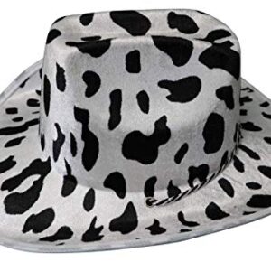 PrideAhead Cowboy Hat Fun Cow Print Hat – Unisex Black and White Cowboy Hat (1)