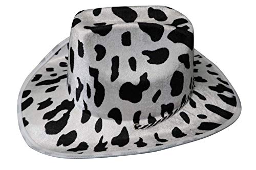 PrideAhead Cowboy Hat Fun Cow Print Hat – Unisex Black and White Cowboy Hat (1)