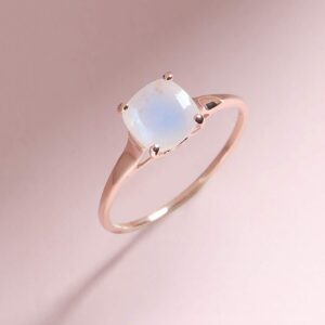 YoTreasure 1.88 Cts Rainbow Moonstone Solid 10k Rose Gold Ring Jewelry