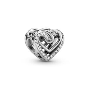 pandora sparkling entwined hearts charm