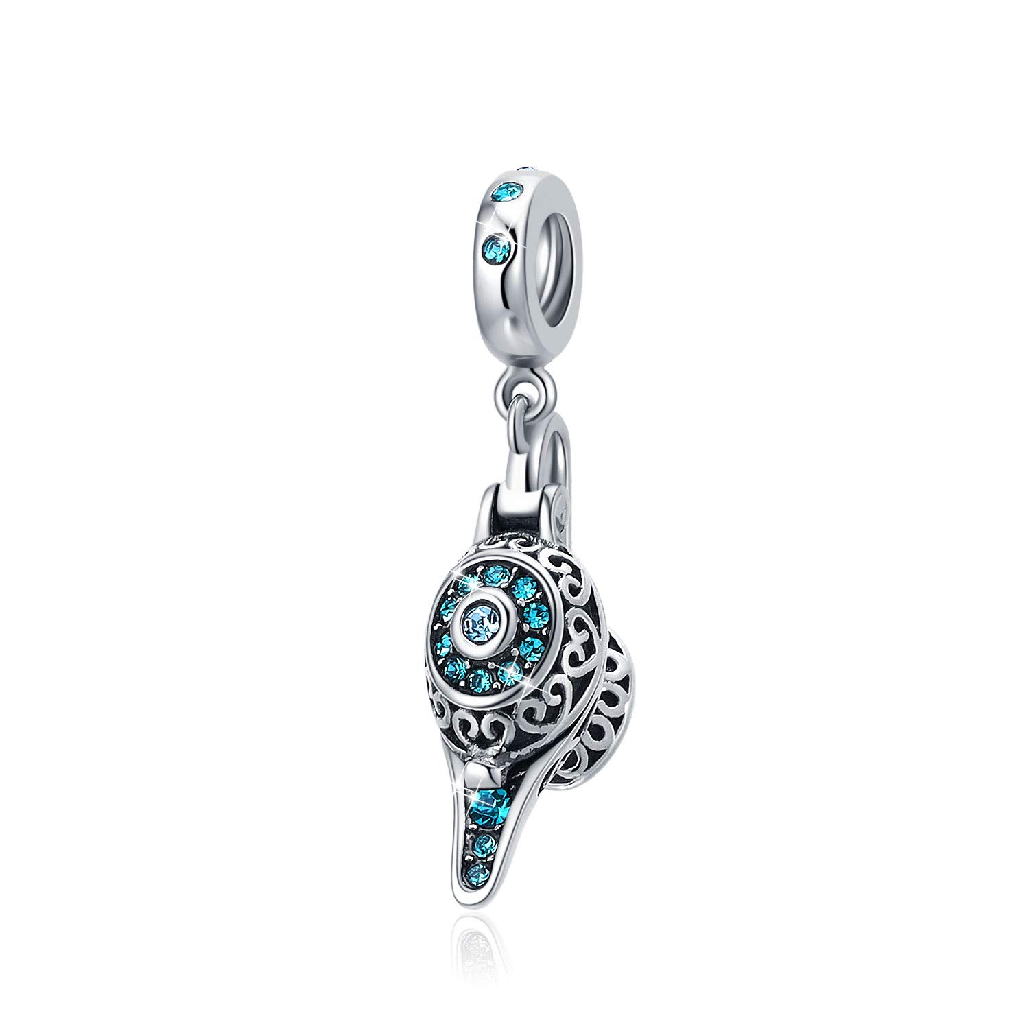 SOUKISS Magic Lamp Charms 925 Sterling Silver Crystal Pendants fit Pandora Bracelet Necklace