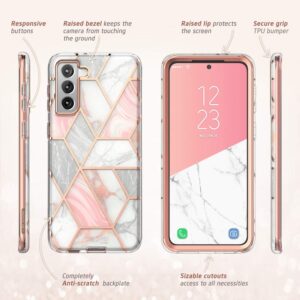 i-Blason Cosmo Series for Samsung Galaxy S21 Plus 5G Case, Slim Stylish Protective Case Without Built-in Screen Protector (Marble)