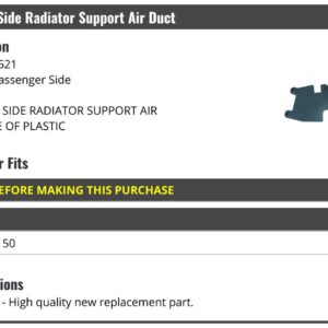 Marketplace Auto Parts - Right Passenger Side Radiator Support Air Duct - Compatible with 2011-2014 Ford F-150