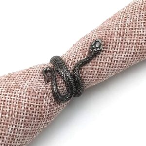 Mr.S Shop 1PCS Retro Punk Exaggerated Snake Ring Fashion Personality Stereoscopic Opening Adjustable Ring (Black)