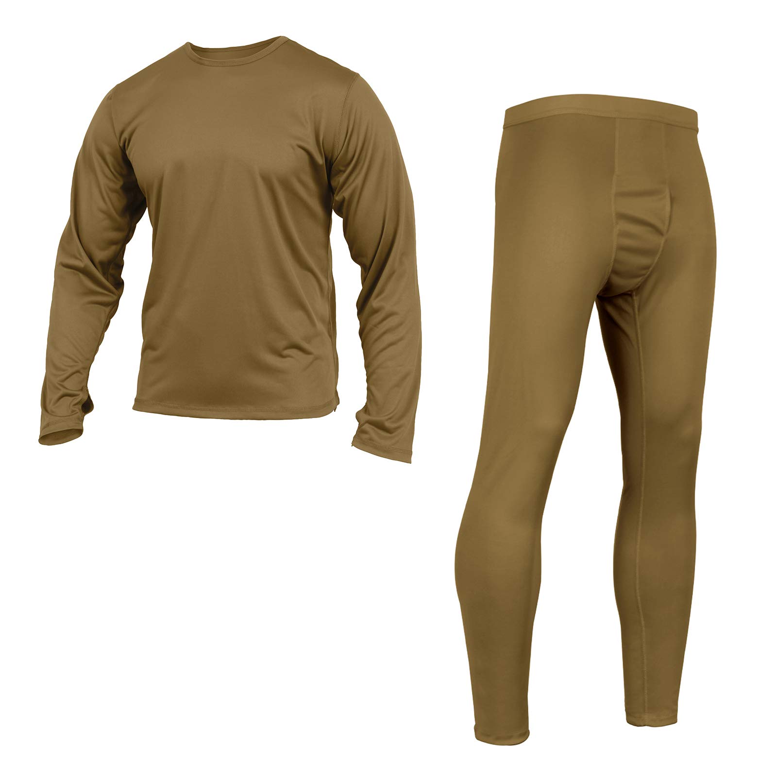 Rothco ECWCS Gen III Silk Weight Top & Bottom Set, Coyote Brown, L