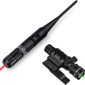 EZshoot BoreSighter for 0.177 to 0.54 Caliber Rifles Handgun and Green Laser Sight with Rail Mount - Include Barrel Mount Cable Switch