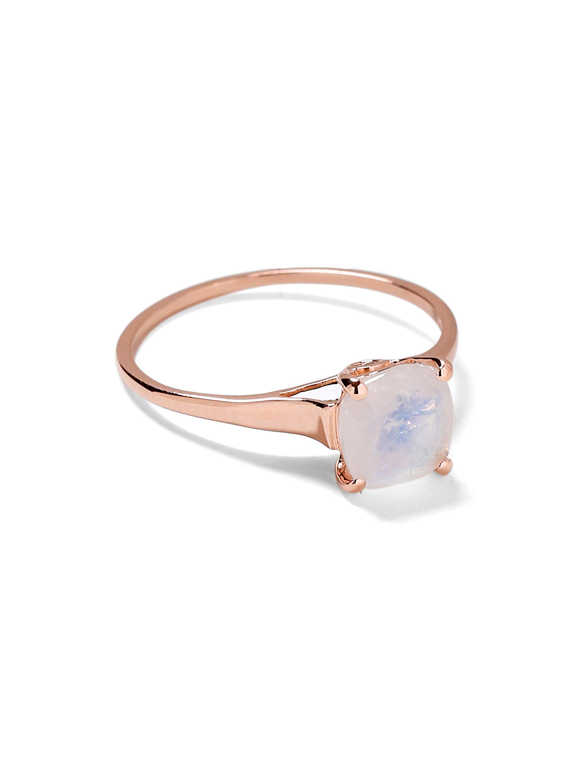 YoTreasure 1.88 Cts Rainbow Moonstone Solid 10k Rose Gold Ring Jewelry